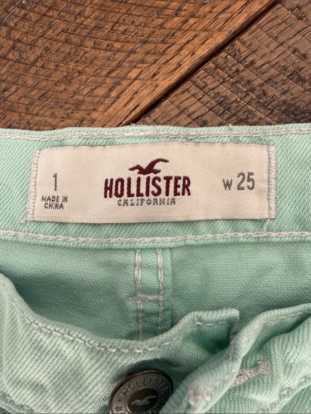 Y2K Hollister Mint Green Ripped Denim Short Shorts - Women
